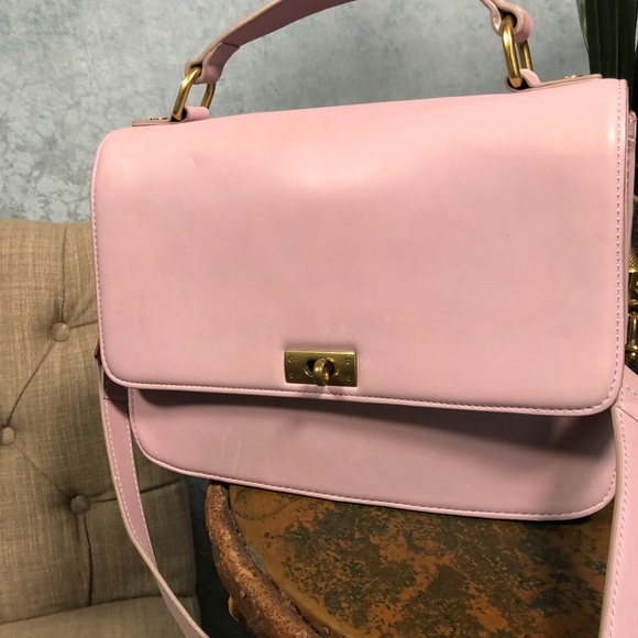 J. Crew Handbags - J. Crew Pastel Lilac Leather Edie Satchel Handbag